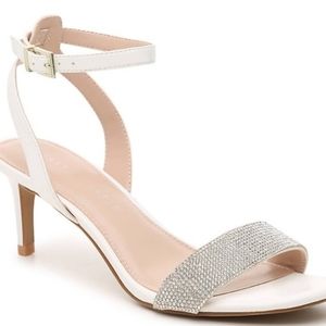 Mayla White Rhinestone Embellished Sandals